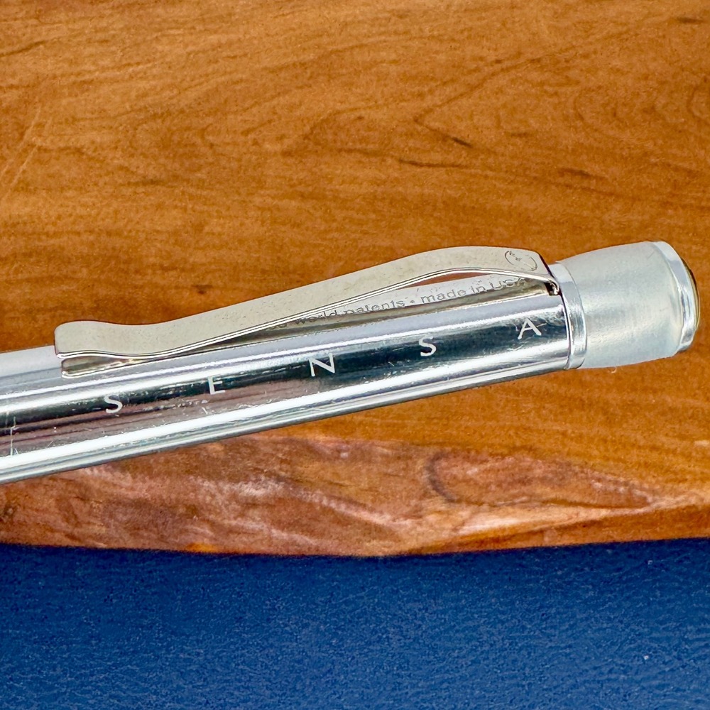 Sensa Zephyr Crystal Silver Ballpoint Pen with Plasmium Gel Grip Chrome + Ink - Picture 4 of 9